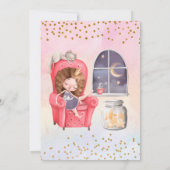 Invitation Fête d'anniversaire de fille illustrée mignonne (Dos)