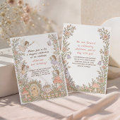 Invitation Fête d'anniversaire de fille jardin de fée floral