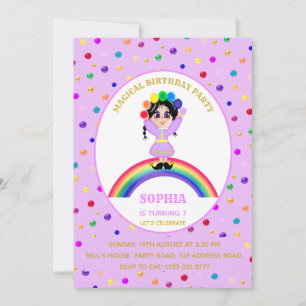Invitation Fête d'anniversaire de fille mignonne