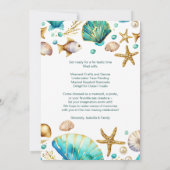 Invitation Fête d'anniversaire de fille mignonne sous la mer (Dos)