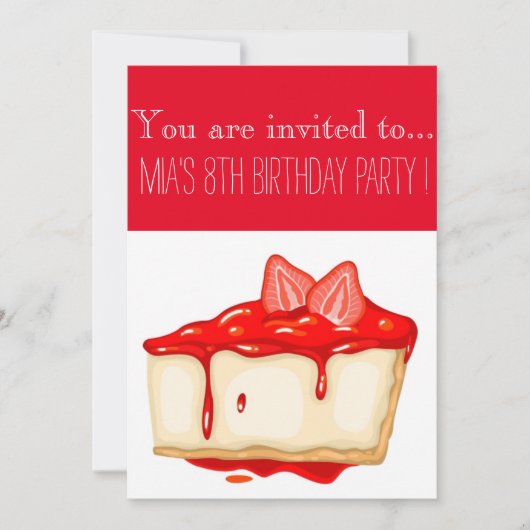 Invitation Fête d'anniversaire de fille ou de tween de gâteau (Devant)