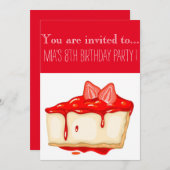 Invitation Fête d'anniversaire de fille ou de tween de gâteau (Devant / Derrière)