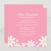 Invitation Fête d'anniversaire de fille rose (Devant / Derrière)