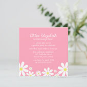 Invitation Fête d'anniversaire de fille rose (Debout devant)