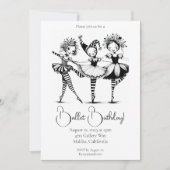Invitation Fête d'anniversaire de filles de ballet Célébratio (Devant)