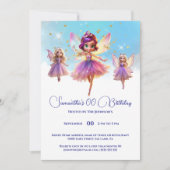 Invitation Fête d'anniversaire de filles princesse fée (Devant)