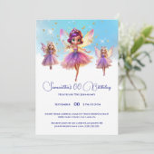 Invitation Fête d'anniversaire de filles princesse fée (Debout devant)