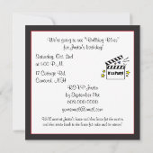 Invitation Fête d'anniversaire de films (Dos)