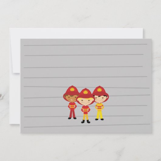 Invitation Fête d'anniversaire de Firetruck de garçon de (Dos)