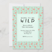 Invitation Fête d'anniversaire de Flamants roses d'amusement (Devant)