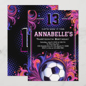 Invitation Fête d'anniversaire de football (Devant / Derrière)