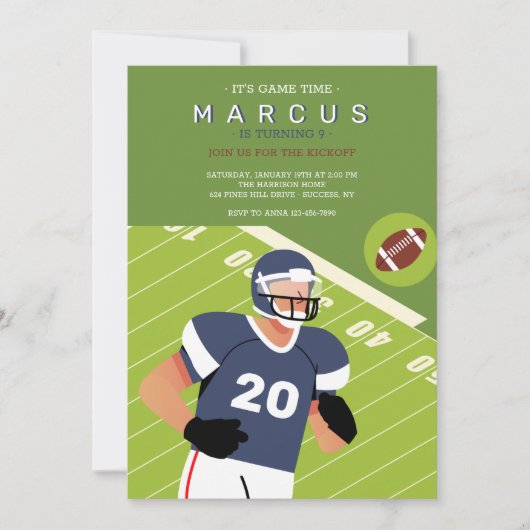 Invitation Fête d'anniversaire de football (Devant)