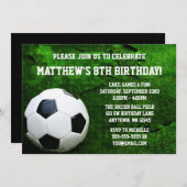 Invitation Fête d'anniversaire de football (Devant / Derrière)