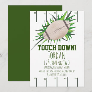 Invitation Fête d'anniversaire de football avec TouchDown Par