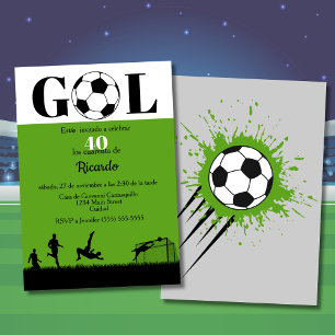 Invitation Fête d'anniversaire de football espagnol à petit b