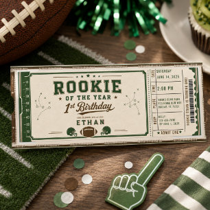 Invitation Fête d'anniversaire de Football Green Recrue 1ère