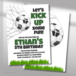 Invitation Fête d'anniversaire de football « Let's Kick It Up