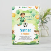 Invitation Fête d'anniversaire de football modifiable (Debout devant)