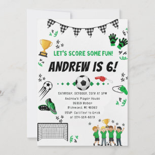 Invitation Fête d'anniversaire de football personnalisée