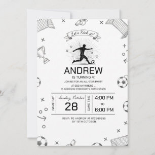 Invitation Fête d'anniversaire de football personnalisée
