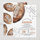 Invitation Fête d'anniversaire de football personnel (Devant / Derrière)