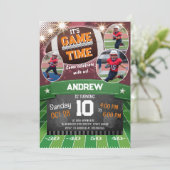 Invitation Fête d'anniversaire de football personnel avec pho (Debout devant)