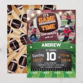 Invitation Fête d'anniversaire de football personnel avec pho (Devant / Derrière)