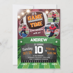 Invitation Fête d'anniversaire de football personnel avec pho