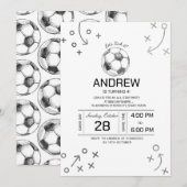 Invitation Fête d'anniversaire de football personnelle (Devant / Derrière)