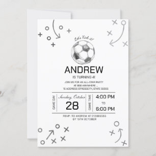 Invitation Fête d'anniversaire de football personnelle