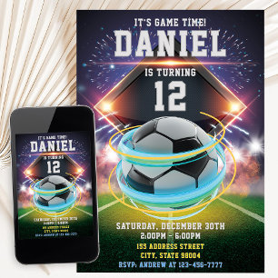 Invitation Fête d'anniversaire de football sportif