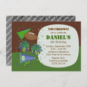 Invitation Fête d'anniversaire de Football Touchdown (Devant / Derrière)