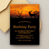 Invitation Fête d'anniversaire de Forest Sunset Deer