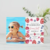 Invitation Fête d'anniversaire de fraise 1ère année Berry Pre (Debout devant)