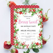 Invitation Fête d'anniversaire de fraises
