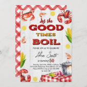 Invitation Fête d'anniversaire de fruits de mer (Devant / Derrière)