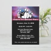 Invitation Fête d'anniversaire de Galaxy Bowling (Debout devant)