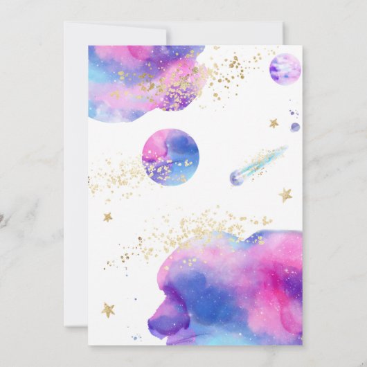 Invitation Fête d'anniversaire de Galaxy Tween Galaxy (Dos)