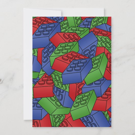 Invitation Fête d'anniversaire de garçon - blocs constitutifs (Dos)