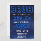 Invitation Fête d'anniversaire de garçon BRUH dans l'espace (Devant)