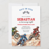 Invitation Fête d'anniversaire de garçon de course de moto de (Devant)
