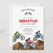 Invitation Fête d'anniversaire de garçon de course de moto de (Devant)