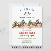 Invitation Fête d'anniversaire de garçon de course de moto de (Devant)