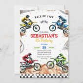 Invitation Fête d'anniversaire de garçon de course de moto de (Devant)