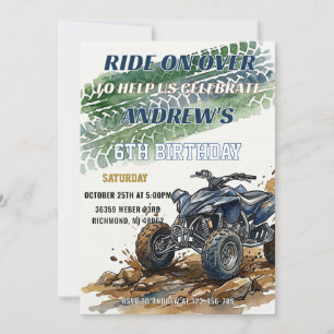 Invitation Fête d'anniversaire de garçon de course de VTT mod