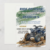 Invitation Fête d'anniversaire de garçon de course de VTT mod (Devant / Derrière)