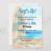 Invitation Fête d'anniversaire de garçon de plage de surf (Devant)