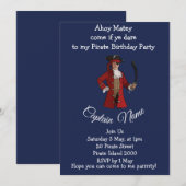 Invitation fête d'anniversaire de garçon pirate (Devant / Derrière)