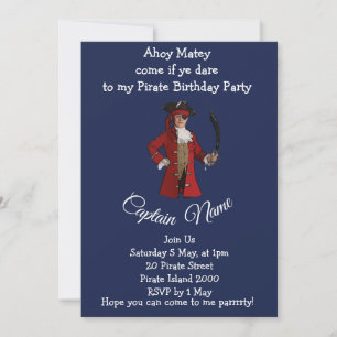 Invitation fête d'anniversaire de garçon pirate