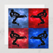 Invitation Fête d'anniversaire de garçons de karaté (Devant / Derrière)